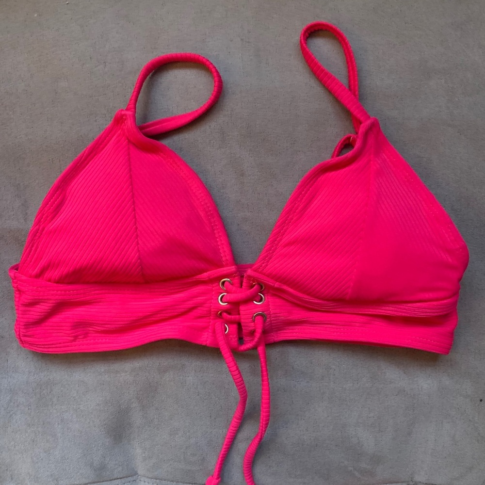 Neon pink bikini top
